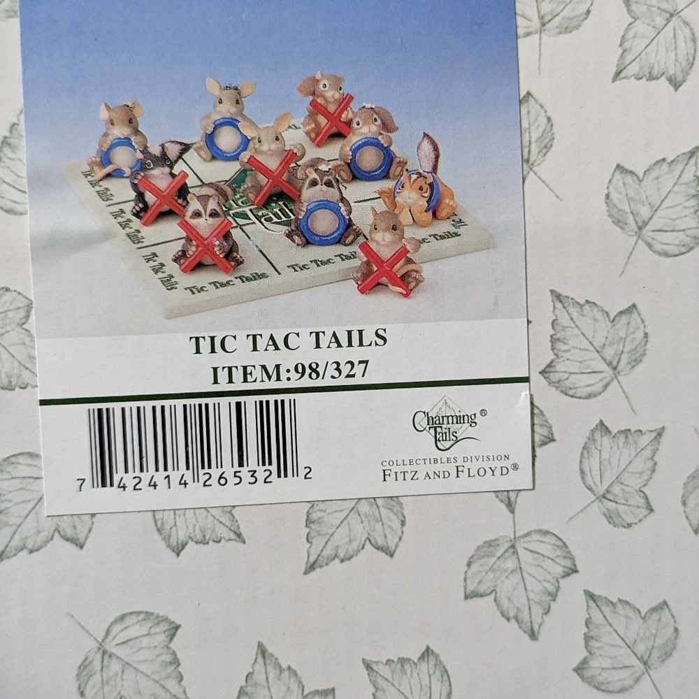 Charming Tails collectible figurines. "Tic Tac Tails" item#98/327.